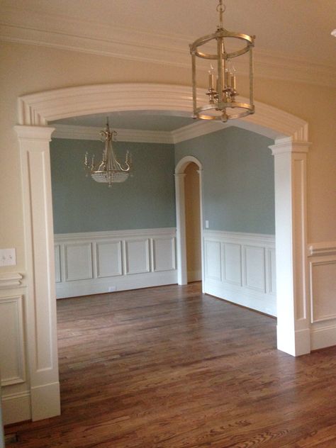 Arch Designs For Hall With Wood, Entry Arch, Hall Arch Design House With Wood, Rounded Archways In Homes, Curved Archway In Home, Interior Arch Doorway Door Frames, Archway Molding, Archway Decor, Spanish Style Home Interior