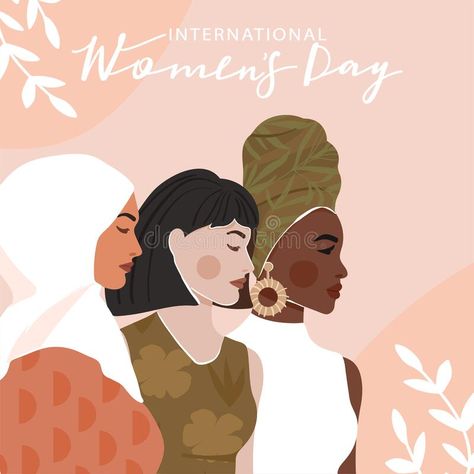 Women's Day Greeting Card, Different Nationalities, Power Struggle, Ig Aesthetic, Ladies Luncheon, Abstract Woman, Flyer Ideas, International Women’s Day, Holiday Flyer