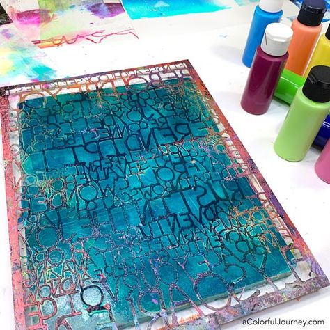 What can you do when you want colorful fabric that's uniquely yours? Print it on a gel plate! That's how I made the colorful fabric that I turned into protective face masks. #gelprinting #stencilGirl Gelli Printing Techniques, Gelli Printing Art, Gelli Plate Art, Gel Printing, Gel Plate, Fabric Painting Techniques, Gelli Plate Printing, Printing Fabric, Colorful Fabric