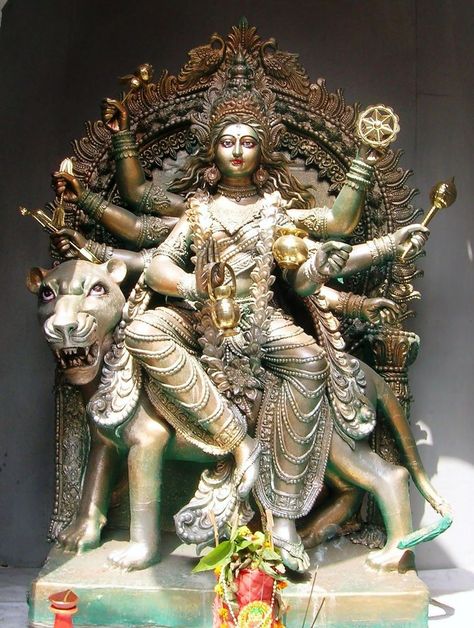 Navratri, Durga Puja: Worshipping The Divine Mother - statue of Kushmanda, one of the nine forms of Shakti Cosmic Egg, Oh My Goddess, Devi Durga, Divine Mother, Shiva Shakti, Hindu Mythology, Sacred Feminine, The Hindu, Mother Goddess