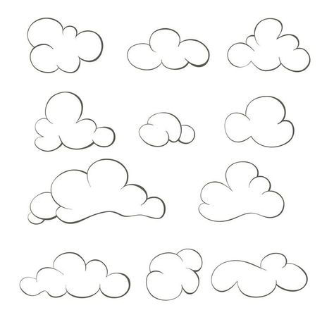 Doodle clouds vector set perfect for your creative projects. #doodle #clouds #vector . #Doodle_Clouds #Weather_Doodles #Story_Kids #Minimalist_Jewelry_Silver Doodle Clouds, Cloud Doodle, Weather Doodles, Cloud Outline, Story Kids, Minimalist Jewelry Silver, Cloud Illustration, Kids Story, Cartoon Clouds