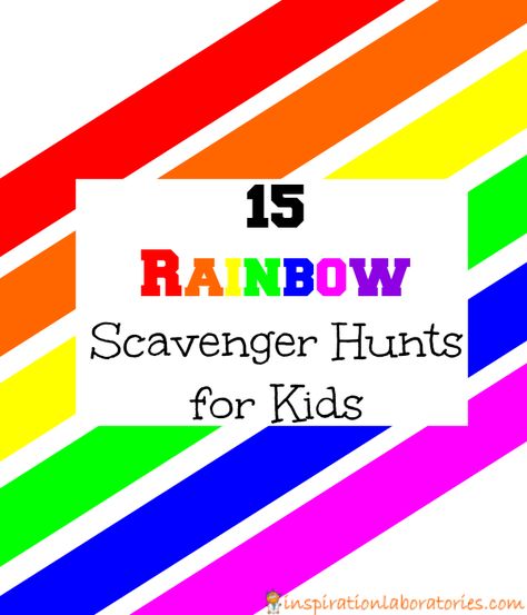 A Collection of 15 Rainbow Scavenger Hunts for Kids Rainbow Scavenger Hunt, Rainbow Art For Kids, Instrument Craft, Treasure Hunt For Kids, Rainbow Activities, Rainbow Parties, Scavenger Hunt For Kids, Scavenger Hunts, Rainbow Birthday Party