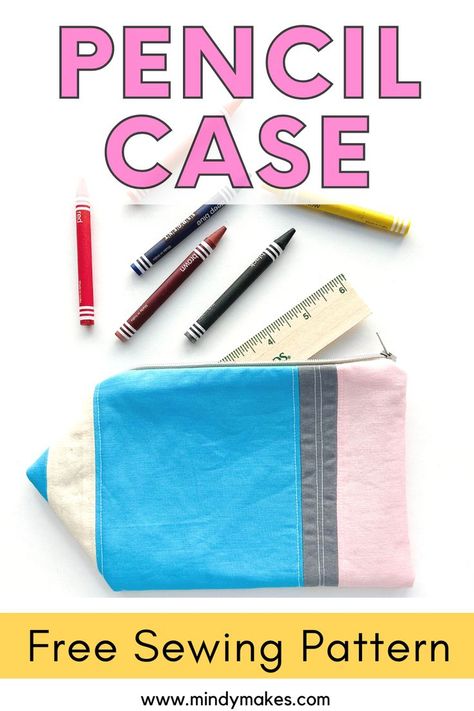 Make this cute DIY pencil case that is shaped like a pencil to appreciate your kid's teachers. Includes step-by-step tutorial and free PDF sewing pattern. Great easy sewing project. teacher appreciation gifts diy | cute teacher gifts | cheap teacher appreciation gifts | small teacher appreciation gifts | handmade teacher gifts | diy sewing gifts | cool things to sew | easy thing sto sew | easy sewing gifts to make | fun sewing projects Teacher Gifts Cheap, Small Teacher Appreciation Gifts, Cool Things To Sew, Pencil Case Sewing Pattern, Cheap Teacher Appreciation Gifts, Pencil Pouch Diy, Pencil Case Sewing, Handmade Teacher Gifts, Cheap Teacher Gifts