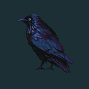 i love ravens @designflaw Raven Pixel Art, Crow Pixel Art, Bird Pixel Art, Black Mage, Raven Bird, Pixel Characters, Cool Pixel Art, Pixel Art Design, Pretty Animals