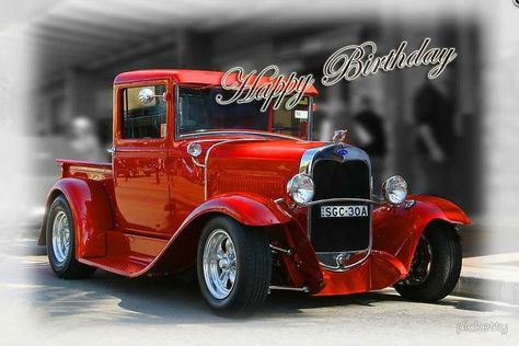 Happy Birthday red hot rod - ok for man Happy Birthday Classic Cars Vintage, Bday Images, Birthdays Wishes, Happy Birthday Wishes For Him, Happy Birthday Hot, Chicken Jokes, Happy Birthday For Him, Birthday Husband, Happy Birthday Man