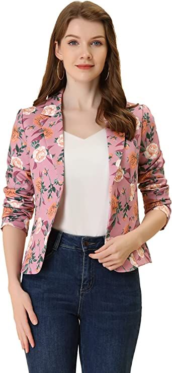 Floral Jacket Outfit, Formal Blazer Outfits, Floral Blazer Outfit, Business Casual Suit, Business Casual Blazer, Work Outfit Office, Blazer Outfits For Women, Formal Blazer, Jacket Collection