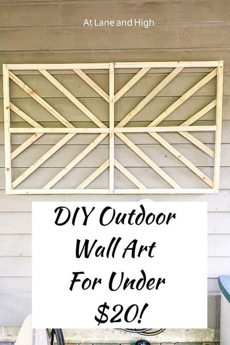 Learn how to create amazing Outdoor Wall Art for a blank wall on your home that doesn't break the bank! Diy Wall Decor Outdoor, Outdoor House Decor Wall, Diy Garden Wall Art, Exterior Wall Art Ideas, Outdoor House Wall Decor, Decorative Outdoor Wall Ideas, Outdoor Wood Wall Art, Outdoor Wood Art, Diy Outdoor Wall Art Ideas