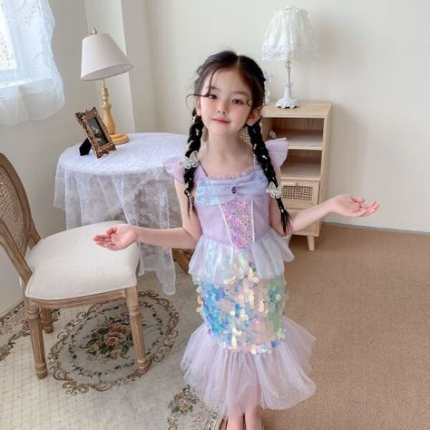 US $8.25 30％ Off | Little Mermaid Ariel Princess Costume Kids Dress For Girls Halloween Cosplay Children Birthday Party Clothes Mermaid Dress Mermaid Costume Kids, Naruto Costume, Birthday Party Clothes, Princess Costume Kids, Best Kids Costumes, Costume Couples, Nezuko Cosplay, Moon Cosplay, Mermaid Kids