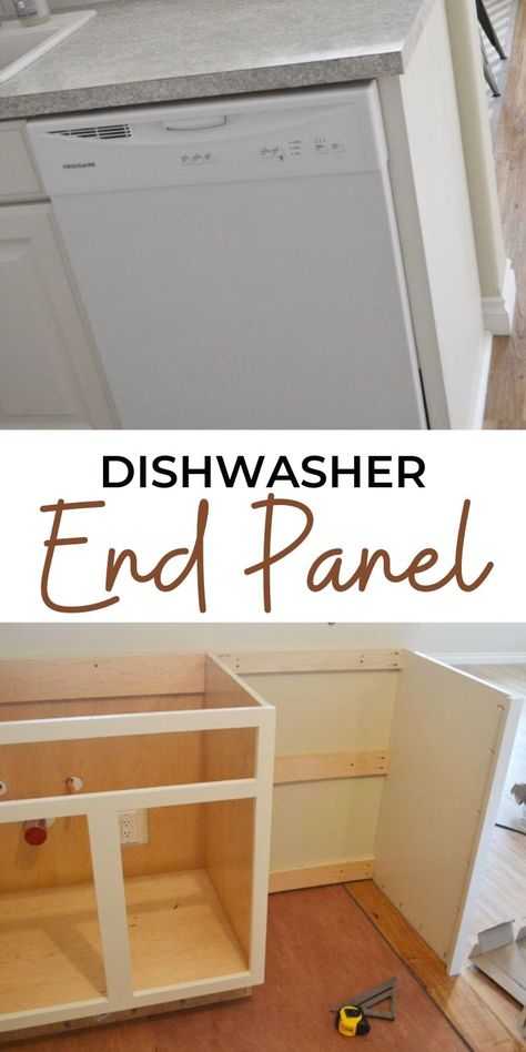 Dishwasher Hole Ideas, Small Kitchen Ideas Layout, Dishwasher Cabinet, Building A Kitchen, The Dishwasher, Shop Cabinets, Basement Bar, Heated Floors, Diy Cabinets