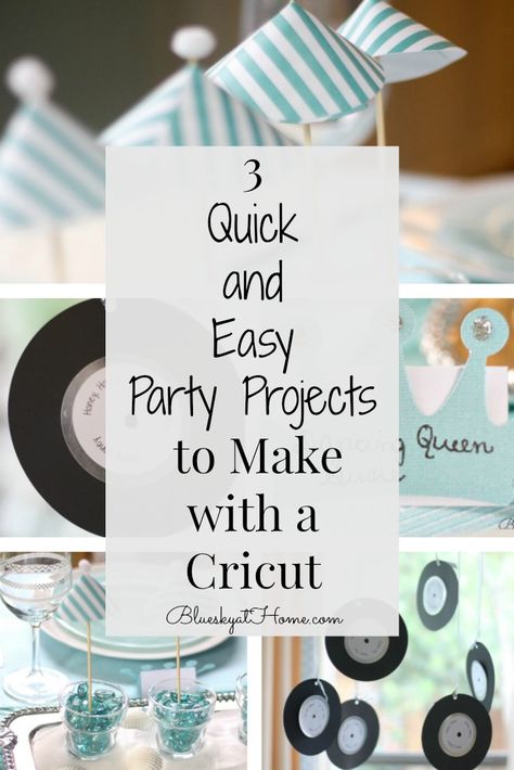 3 Quick and Easy Party Projects to Make with a Cricut Black Scrapbook Paper, Glitter Projects, Black Party Decorations, Birthday Table Decorations, Table Manners, Party Projects, Easy Parties, Birthday Table, Party Paper