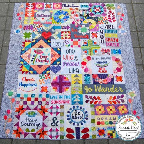 Dear Daughter Quilt - REBECCA MAE DESIGNS Birthday Quilt, Charity Quilts, Pinwheel Block, Quilt Big, Applique Letters, Quilt Care, Dear Daughter, Sampler Quilts, Fabric Kit