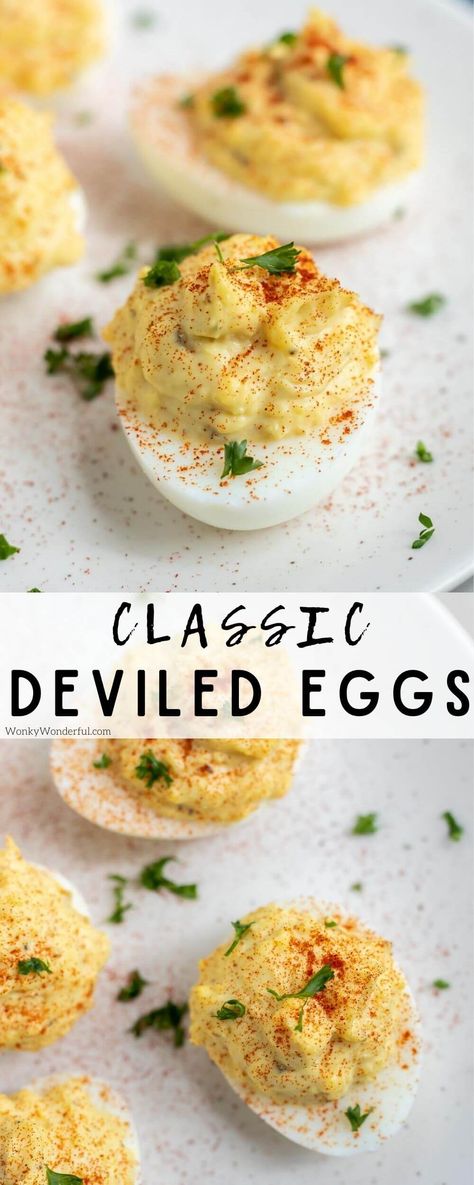 Basic Deviled Eggs Recipe, Classic Deviled Eggs Recipe, Easy Deviled Eggs, Easy Homemade Snacks, Keto Egg Recipe, Classic Deviled Eggs, Deviled Eggs Recipe Classic, Dip Recipes Appetizers, Deviled Eggs Easy