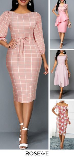 Pink Dresses Online, Cute Dresses For Women, Fall Fashion Dresses, Women Fashion Dress, African Designs, Corporate Dress, Short African Dresses, African Fashion Skirts, Office Dresses For Women