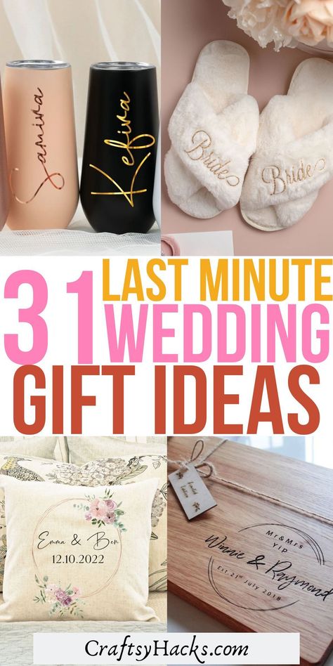 If you forgot to order a gift for a wedding this weekend you need to see these brilliant last minute wedding gift ideas they'll love. With these quick wedding gift ideas you can easily get the perfect last minute wedding gifts for your newlywed friends. Best Marriage Gifts For Friend, Bride And Groom Gifts Ideas, Wedding Gifts For Friends Marriage Gifts, Gift Idea For Best Friend Wedding, Best Wedding Gifts For Best Friend, Wedding Gift To Best Friend, Present For Wedding Gift Ideas, Bride To Be Gifts Diy, Gifts For Friends Wedding