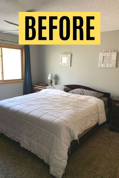 Diy Headboard Alternative, Diy Bedroom Accent Wall, Accent Wall For Bedroom, Diy Stone Wall, Wall For Bedroom, Unique Accent Wall, Cheap Headboard, Bedroom Makeover Diy, Bedroom Accent Wall