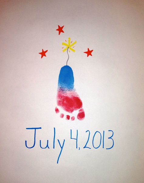 4th Of July Crafts, 4th July Crafts, Footprint Crafts, Footprint Art, Patriotic Crafts, Handprint Crafts, Daycare Crafts, Foto Baby, Handprint Art