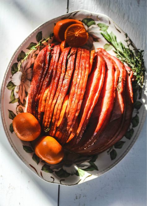 This easy Rosemary Brown Sugar Glazed Spiral Ham recipe has a glaze that will make any holiday dinner feel extra special. #ham #holiday #dinner #easter #glutenfree #spiralham Best Spiral Ham Recipe Oven, Christmas Spiral Ham Recipes, Glaze For Spiral Sliced Ham, Glazed Spiral Ham In Oven, Roasting Ham Oven, Best Way To Cook Spiral Ham, Ham Spiral Recipes Oven, Spiral Ham In Dutch Oven, Spiral Ham Crockpot Recipes