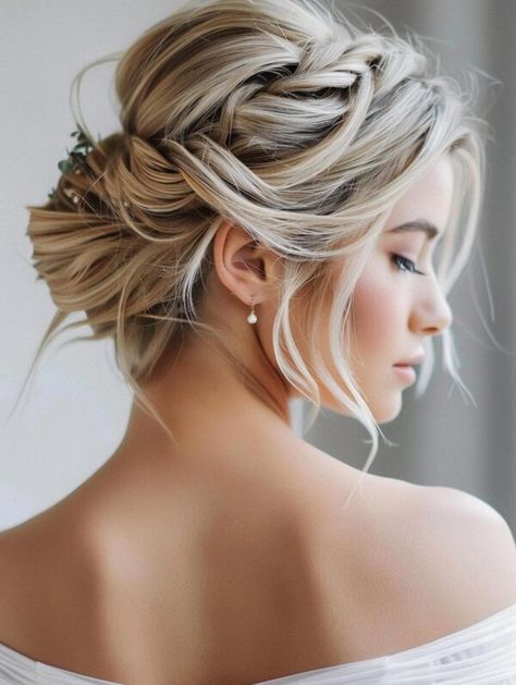 Bridesmaid Hairstyles for Short Hair 2024: Chic Ideas and Trends Wedding Braid Hairstyles Short Hair, Bride Hairstyles For Fine Hair, Short Hair Bridal Hairstyles, Bridesmaid Hairstyles For Short Hair, Wedding Hairstyles Short, Styling Short Hair, Bridesmaid Hair Inspo, Wedding Hairs, Sleek Short Hair