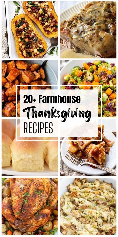 20  Farmhouse Thanksgiving Recipes - Tastilly Farmhouse Recipes, Farmhouse Thanksgiving, Thanksgiving Meals, Thanksgiving Appetizer Recipes, Best Thanksgiving Recipes, Autumn Food, Thanksgiving Dinner Recipes, Thanksgiving Recipes Side Dishes, Turkey Recipes Thanksgiving