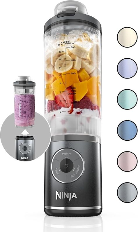 Amazon.com: Ninja Blast Max, Portable Blender + Twist & Go, Personal Blender, Ninja Blender, Smoothie, Blend, Ice Crush, 3 Programs, Cordless, 22 oz removable Vessel, Dishwasher Safe, Leakproof, Grey, BC251GY: Home & Kitchen Blender Smoothie, Personal Blender, Ninja Blender, Kitchen Goods, Portable Blender, Kitchen Small Appliances, Coffee Machines, Small Kitchen Appliances, Juicer