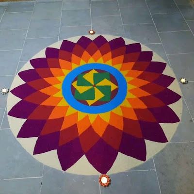 3 D Rangoli Designs Latest, Mandala Rangoli Designs Diwali, Rangoli Designs Easy Free Hand, 3d Rangoli Designs, Latest Rangoli Designs Images, Easy Rangoli For Diwali, Diwali Rangoli Easy, 3d Kolam, Rangoli Images