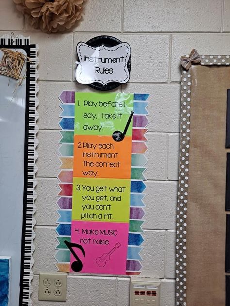 Music Room Bulletin Board Ideas, Music Classroom Design, Music Bulletin Boards Elementary, Art And Music Classroom Decor, Primary School Music, Choir Classroom Decor Middle School, Music Classroom Ideas, Music Teacher Outfits, Music Word Wall