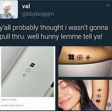 M gonna get one too NOW!!! Pop Tattoo Ideas, K Pop Tattoo Ideas, K Pop Tattoo, Bts Inspired Tattoos, Pop Tattoo, Kpop Tattoo, Kpop Tattoos, Bts Tattoo, Bts Tattoos