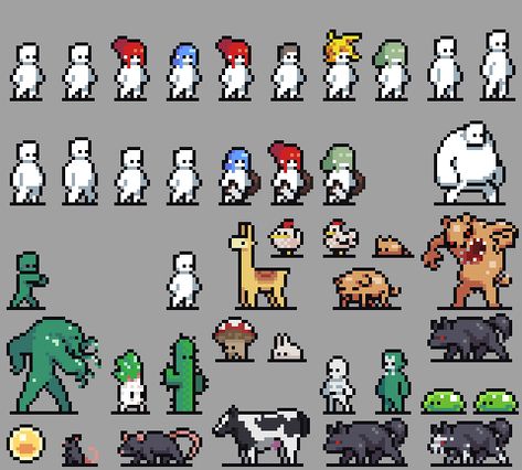 16 16 Pixel Art, Small Pixel Art Characters, Pixel Art Character Animations, Simple Pixel Art Character Design, Pixel Art Characters Base, Pixel Art Expressions, How To Pixel Art Tutorials, Pixel Art Character Design 32x32, 32 X 32 Pixel Art Character