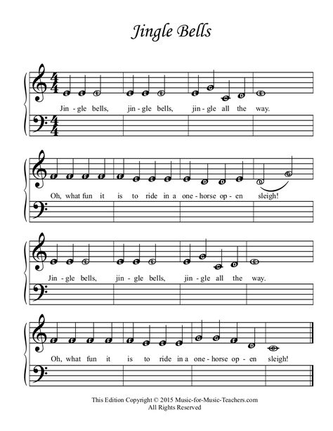 Jingle Bells Jingle Bells On Piano, Jingle Bell Violin Sheet Music, Jingle Bells Piano Easy, Jingle Bells Clarinet Sheet Music, Piano Jingle Bells, Easy Violin Christmas Sheet Music, Violin Beginner Music, Jingle Bells Piano, Bass Clarinet Sheet Music