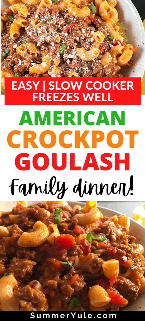 Crockpot Goulash Recipes Slow Cooker, Crockpot Goulash Slow Cooker, Crockpot Goulash Recipes, Crockpot Mealprep, Beef Goulash Slow Cooker, Ground Beef In Crockpot, Slow Cooker Goulash Recipes, Meat Crockpot, Slow Cooker Goulash