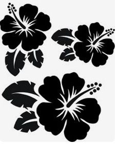 Hibiscus Vector, Pola Stensil, Hibiscus Drawing, Hibiscus Leaf, Hawaiian Leaves, Stencil Flower, Flower Tattoo Stencils, Flower Stencils, Hibiscus Leaves