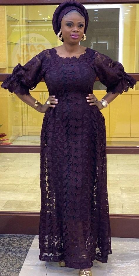 Cord Lace Gown Styles Nigerian, Latest Cord Lace Gown Styles, Cord Lace Gown Styles, Cord Lace Styles, African Outfits For Women, Women Attire, Beads Clothes, Kaftan Styles, Kimono Outfits