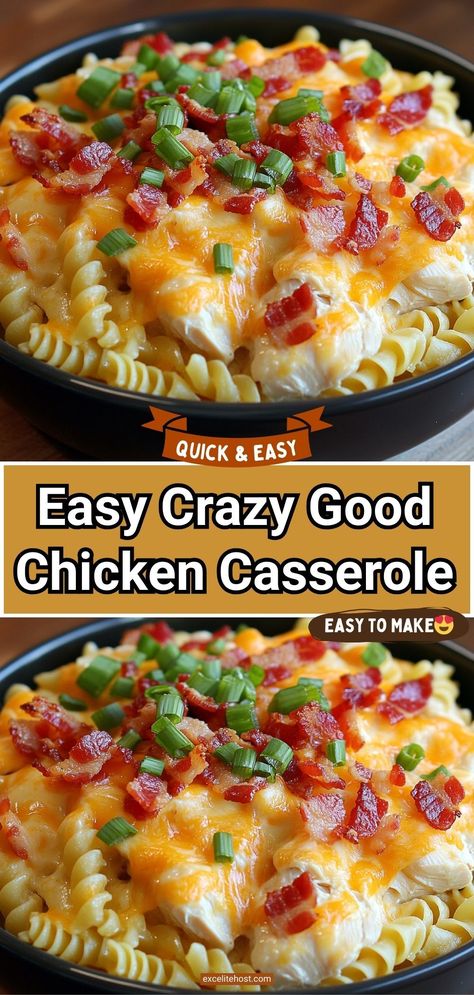 This, the Best Fried Chicken and Bacon Pasta Casserole, is the perfect hearty dinner! It also gives you a great reason to clean out the fridge because you can add any leftover meat and veggies you like. Cheesy Chicken Pasta Bake is another great one! Best Baked Chicken And Rice Casserole, Chicken Broccoli Rice Cheese Casserole Easy Cream Of Chicken Recipes, Chicken Casserole With Mushroom Soup, Crazy Good Chicken Casserole, Chicken Broccoli Rice Cheese Casserole With Cream Of Mushroom Soup, Chicken And Bacon Pasta, Chicken Pasta Casserole, Best Chicken Casserole, Cheesy Chicken Pasta