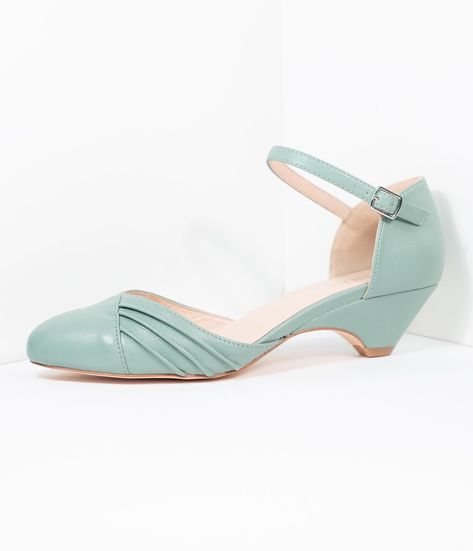 Chelsea Crew Dusty Mint Leatherette Perina Low Heel – Unique Vintage Retro Clothing, Pin Up Style, 1950s Fashion, Dress Top, Clothing Styles, Inspired Dress, Vintage Shop, Clothing Dresses, Retro Outfits