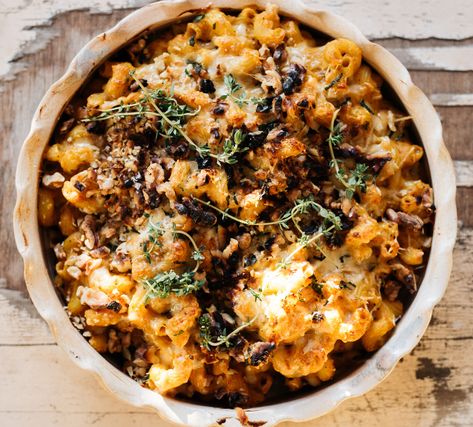 Recipe extracted from The Shared Table by Clare Scrine. Pumpkin Mac N Cheese, Pumpkin Mac And Cheese, Caramelised Onion, Roasted Pumpkin, Roast Pumpkin, Mac N Cheese, Vegan Cheese, Main Meals, Vegetable Dishes