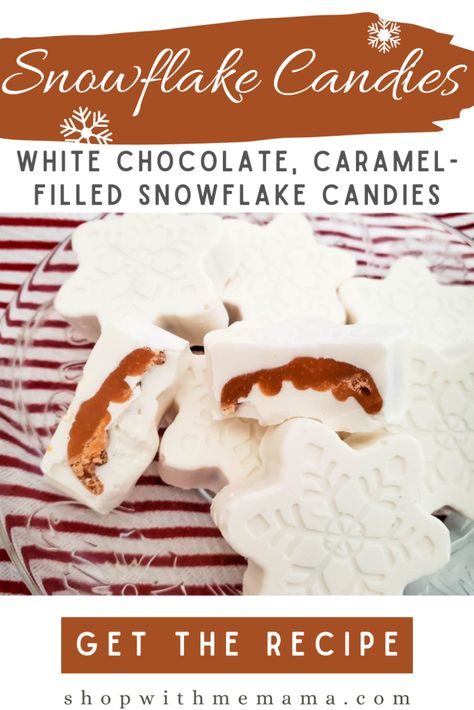 Fall Treats For Kids, Fall Snacks For Party, Adults Christmas Party, White Chocolate Snowflakes, Snacks For Party, White Chocolate Caramel, Treats For Kids, Christmas Candy Gifts, How To Melt Caramel