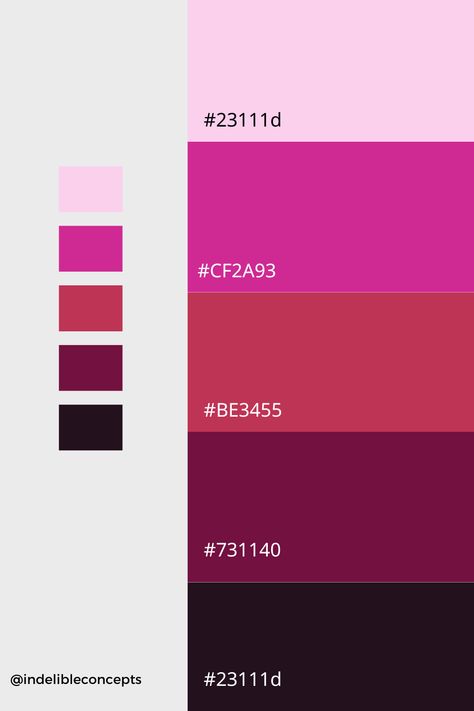 Viva Magenta Color Palette, Magenta Color Palette, Viva Magenta Color, Purple Palette, Dark Color Palette, Purple Color Palettes, Viva Magenta, Red Colour Palette, Magenta Color