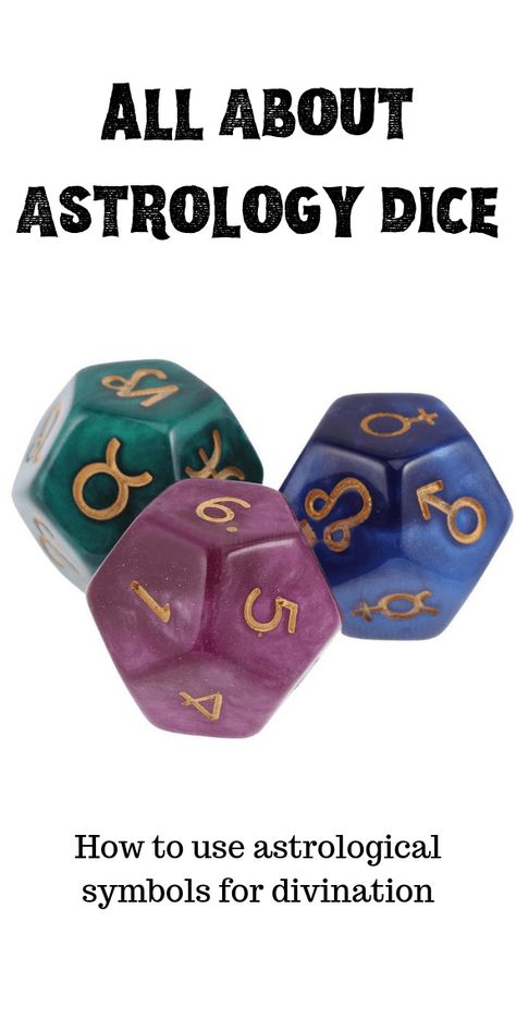 How To Read The Symbols On Astrology Dice: I recently started selling a little-known divination tool called Astrology Dice. These dice have astrological symbols on them and give simple but clear answers to questions. This unusual divination method uses three beautiful dice with different astrological symbols on them. This is perfect for witchcraft or use in divination rituals. Divination symbols. Dice divination techniques. #divination #witch #astrology #witchcraft #wicca #pagan #occult Divination Symbols, Divination Techniques, Dice Divination, Astrology Dice, Witch Business, Witch Astrology, Witch Types, Witchcraft Tips, Divination Witch