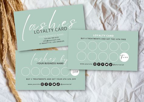 Lashes Loyalty Card Template, Printable Lash Tech Loyalty Card, Beauty Rewards Card, Modern Lash Artist Loyalty Card, Boho Loyalty Cards Shein Ideas, Loyalty Card Design, Google Doc Templates, Loyalty Card Template, Printable Invoice, Retirement Party Invitations, Small Business Cards, Loyalty Cards, Card Templates Printable