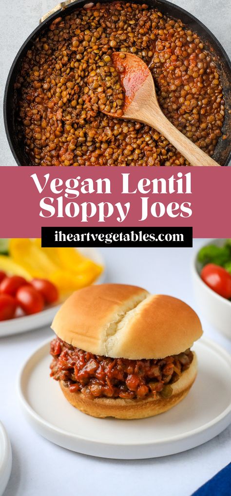 Vegan Superbowl, Vegan Bites, Lentil Sloppy Joes, Meatless Dinners, Vegan Sloppy Joes, Monday Dinner, Meatless Mains, Carrot Zucchini, Pescetarian Recipes