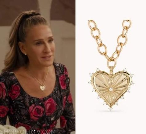 Carrie Bradshaw Necklace Jewelry, Sarah Jessica, Necklace Shop, And Just Like That, Sarah Jessica Parker, Carrie Bradshaw, Season 1, Diamond Pendant, Heart Necklace