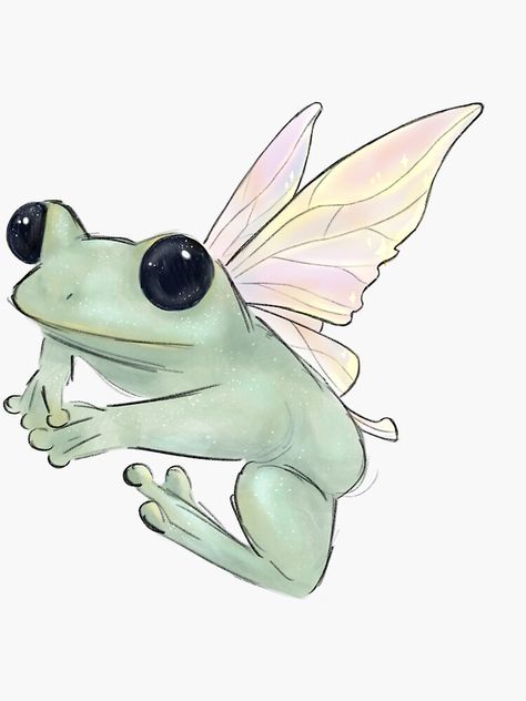 Fairy Frog, Frog Poster, For Sale, Green, Pink