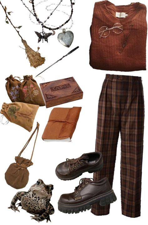 Wizard Core Aesthetic Outfit, Weasley Aesthetic Outfit, Gryffindor Aesthetic Outfit, Weasley Outfits, Cute Cottagecore Outfits, Academia Moodboard, Wicca Fashion, Dark And Light Academia Aesthetic, Gryffindor Outfit