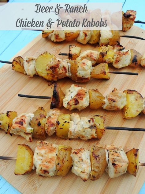 Chicken And Potato Kabobs, Potato Kabobs, Barbecue Sides, Chicken And Potato, Chicken Potato, Kabob Recipes, Skewer Recipes, Chicken Kabobs, Kebab Recipes