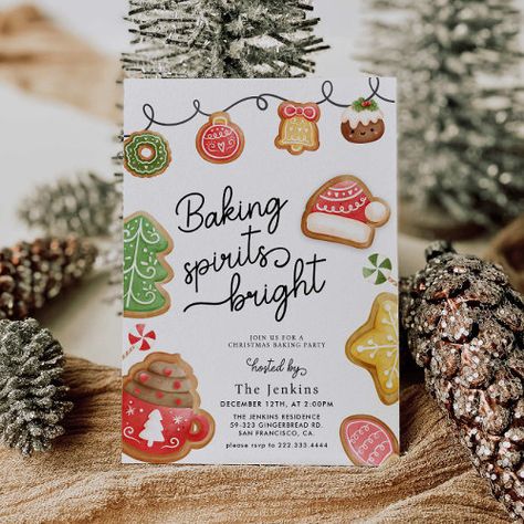 Christmas Cookie Baking Party Invitation #ad Christmas Cookie Party Ideas, Cookie Themed Party, Christmas Cookie Baking Party, Cookie Exchange Party Ideas, Christmas Baking Party, Cookie Baking Party, Christmas Cookie Decorating Party, Invitation Business, Christmas Cookie Baking