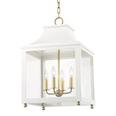 LEIGH H259704L-AGB/WH | Hudson Valley Lighting Group Cage Chandelier, Lantern Pendant Lighting, Traditional Lanterns, Golden Lighting, Hudson Valley Lighting, Lantern Pendant, Contemporary Bedroom, Aged Brass, Picture Light