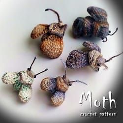 Crochet Wedding Favours, Brooch Pattern, Moth Brooch, Cute Moth, Butterfly Crochet, The Moth, Crochet Brooch, Crochet Turtle, Knitting Patterns Toys