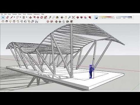 Curved Roof Design Architecture, Parametric Roof Design, Architecture Roof Design, Parametric Roof, Rooftop Pavilion, Roof Model, Outdoor Roof, Curved Roof, Model Architecture