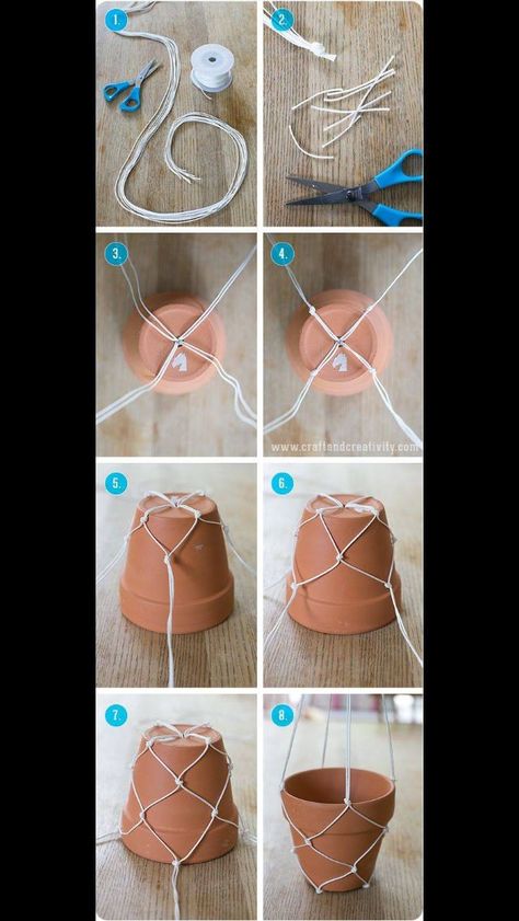 Diy Macrame Plant Hanger Tutorials, Hanging Plants Diy, Macrame Plant Hanger Tutorial, نباتات منزلية, Diy Macrame Plant Hanger, Diy Plant Hanger, Rope Crafts Diy, Diy Jar Crafts, Rope Crafts