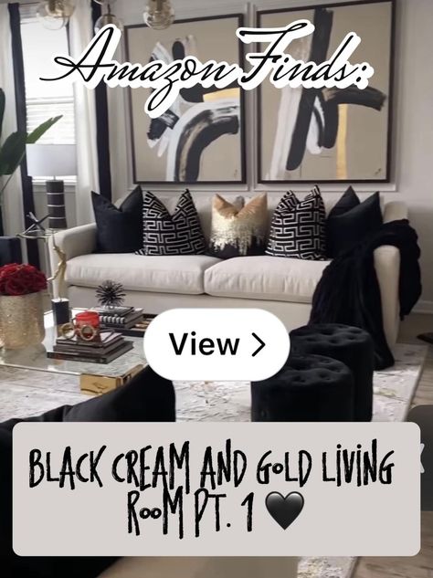 Lemon8 · Black Cream and Gold Living Room pt. 1 🖤 · @Marathebratt Cream Black And Gold Living Room, Living Room Apartment Modern, Cream And Gold Living Room, Cream And Black Living Room, Black And Cream Living Room, Cream Living Room, Black And Gold Living Room, Cream Living Rooms, Gold Living